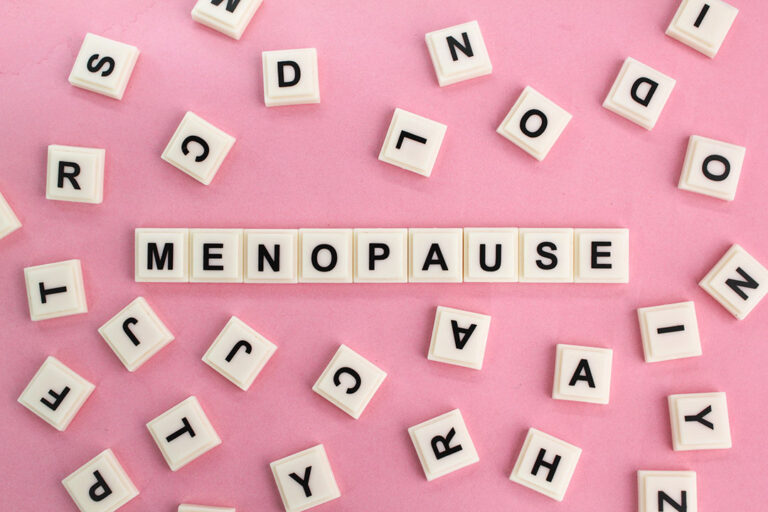 letters of the alphabet with the word menopause